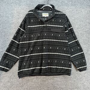 Jachs Sweater Mens XL Cabin Black Fair Isle Pullover Fleece Lined Outdoor Casual
